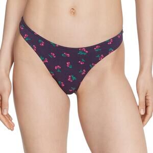 Victorias Secret Women's Cherry Print‎ Thong Underwear – Dark Purple Size XS